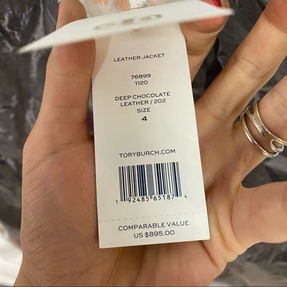 Tory Burch | Daphne Cropped Leather Jacket Brown 4 NEW - Picture 8 of 9